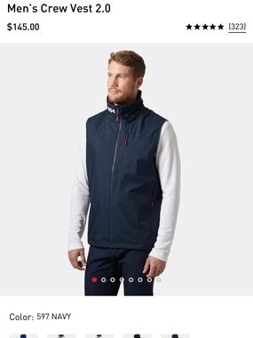 NWOT Helly Hansen Men's Navy Softshell Vest with Red Accents